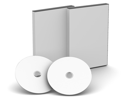 Black DVD/CD cases with discsの写真素材