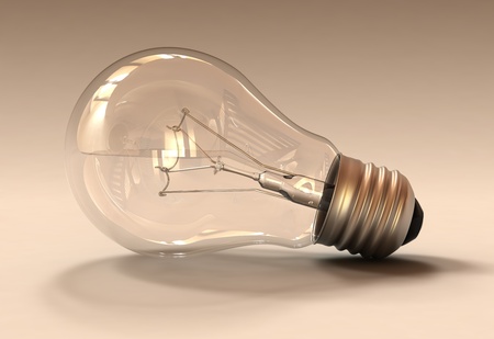 Studio shot of a light bulbの写真素材