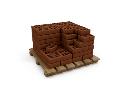 Briks on palletの写真素材