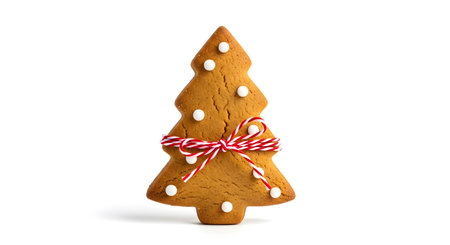 Gingerbread christmas tree isolated on white background with clipping pathの素材