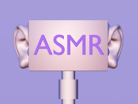 asmr, autonomous sensory meridian response, 3d illustrationの写真素材