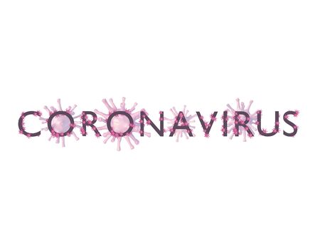 Letters with stuck viruses, word coronavirus. 3d renderの写真素材
