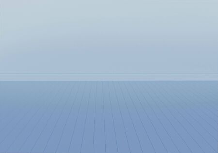 empty room with blue wall and floor, 3d renderの写真素材