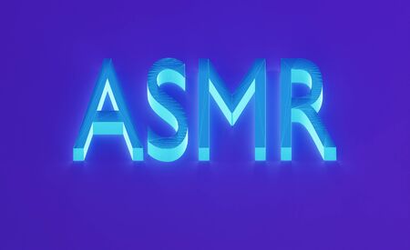 neon letters asmr, autonomous sensory meridian response, 3d illustrationの写真素材