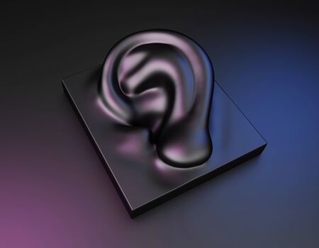 ASMR ear, autonomous sensory meridian response, 3d illustrationの写真素材