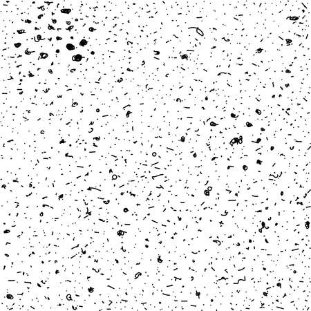 Vector seamless pattern with dots. Stylish background with randomly spaced spots. Monochrome minimalistic rubbish. Geometric seamless pattern of small black dotsのイラスト素材