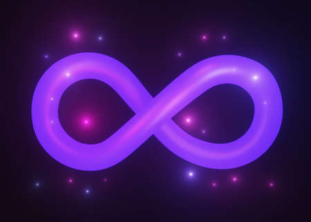 Cosmic Infinity sign or symbol, 3d renderの写真素材