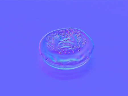 Normal map of donut with glaze, sweet unusual donut, 3d renderの写真素材