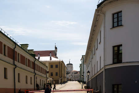 Minsk, Belarus - April 30, 2017: The picturesque old town in Minsk