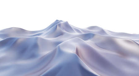 a gray satin fabric folds, 3d render