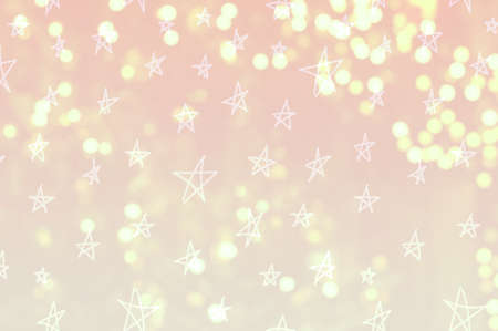 Doodle stars and blurry lights background. Light romantic backdrop. Design for your ad, poster,...