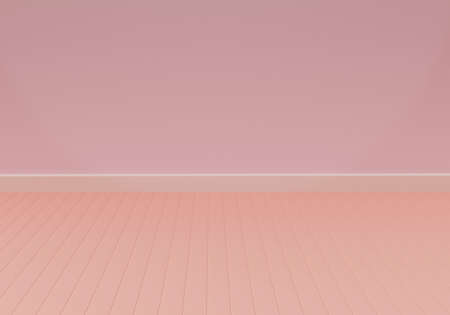 empty room with pink wall and floor, 3d renderの写真素材