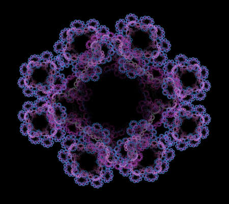 Abstract psychedelic floral fractal background for art projects. Mandala Flower, Sacred Geometry. 3d...