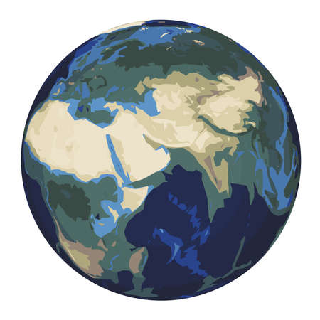 Abstract stylized planet Earth isolated on white, vectorのイラスト素材