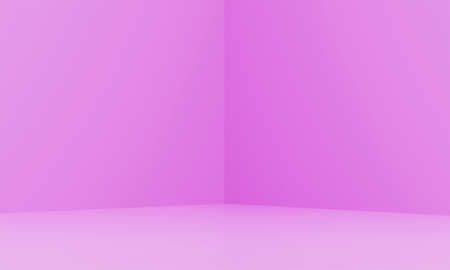 Corner of pink room in the 3d. Pink background, 3d renderの写真素材