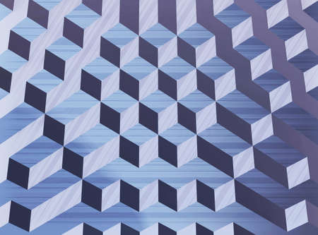 A geometric metallic blocks background, 3d render