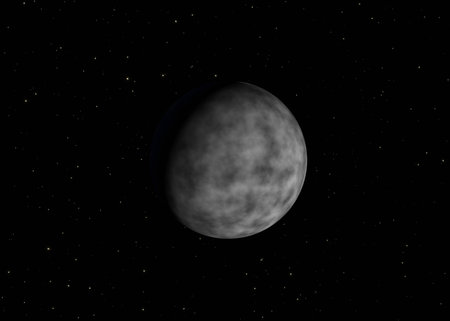 cold uninhabited unknown planet without atmosphere, dead planet, 3d render