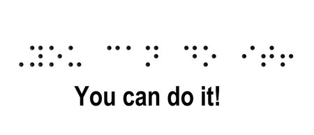 Text consists of braille dots: You can do itの写真素材