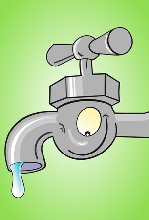 Illustration of smiling water faucet のイラスト素材