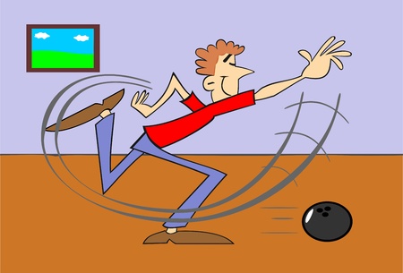 Illustration of bowling player のイラスト素材