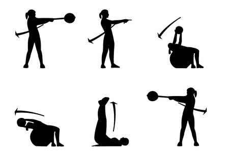 Illustration of fitness moves のイラスト素材