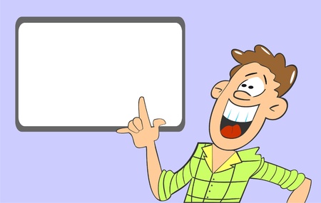 Men with billboard in background のイラスト素材