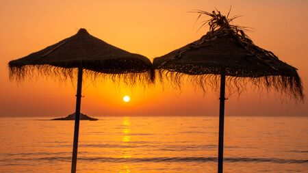 Sunset at Sea, Moroccoの写真素材