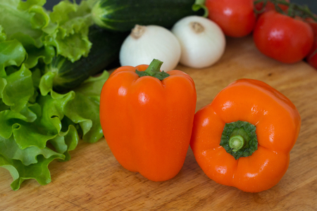 fresh vegetables on the tableの写真素材
