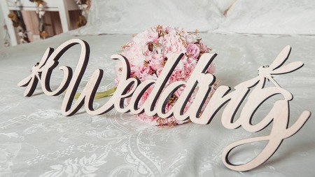 wedding dress, wedding rings wedding bouquet, Weddingの写真素材