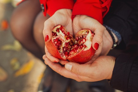 autumn background with colored leaves on wooden boardの写真素材