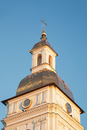 golden dome of the temple against the sky.の写真素材
