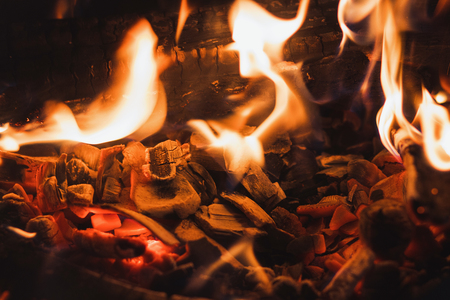 Background from the burning of coal. Coals burn.
