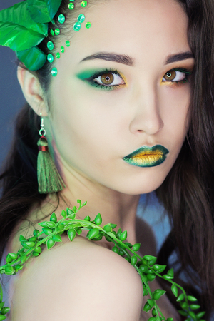 Model with creative makeupの写真素材