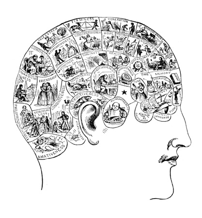 An old illustration from an 1876 issue of the Phrenological Journal, isolated on whiteの写真素材