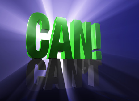 Bold, green  CAN   atop a dark gray  CANの写真素材