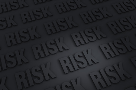 A dark of gray \"RISK\" receding into the distanceの写真素材