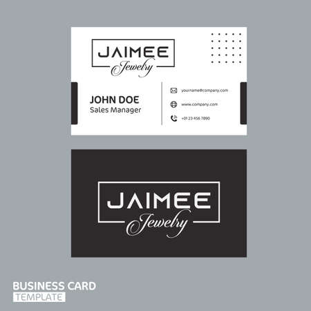 Preview for vector : Modern double-sided jewelry business card template. Landscape orientation. Horizontal layout. Vector illustration.の写真素材