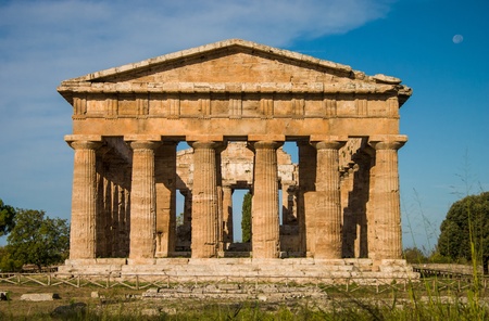 Temple at Paestum Italy frontalのeditorial素材
