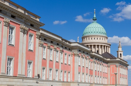 Dome of Potsdam and rebuilded city castle in Germanyのeditorial素材