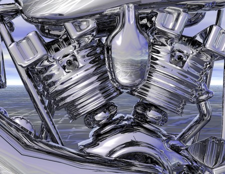 Digital visualization of a bike engineの写真素材