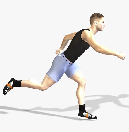 Digital rendering / Pose of a running manの写真素材