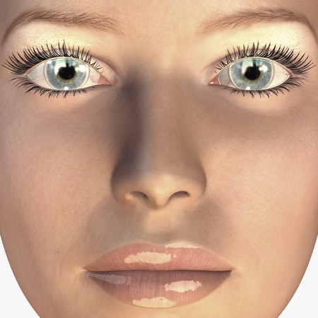 Digital composition of a female faceの写真素材