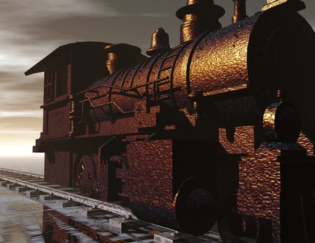 digital visualization of a locomotiveの写真素材