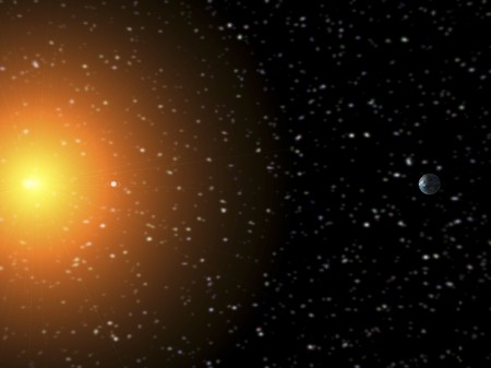 Digital visualization of the solar systemの写真素材