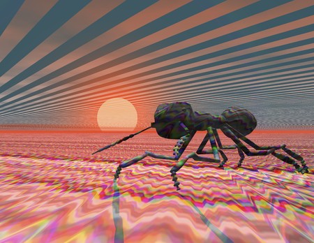 Digital visualization of an antの写真素材