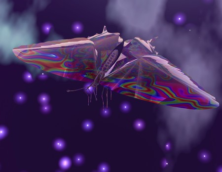 Digital visualization of a butterflyの写真素材