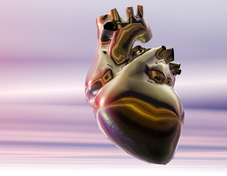 Digital visualization of a human heartの写真素材