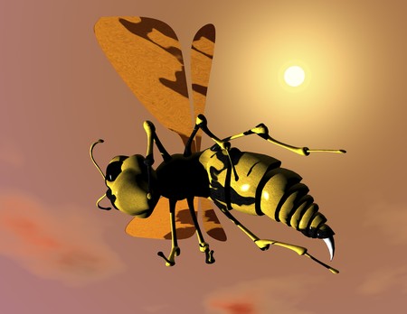 digital visualization of a beeの写真素材