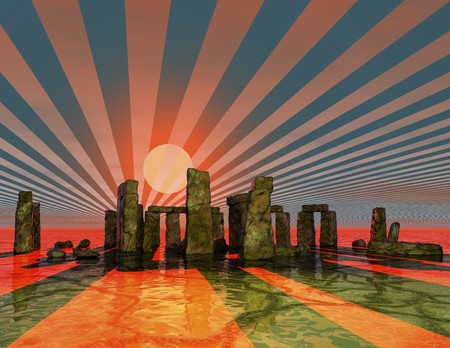 digital visualization of stonehengeの写真素材