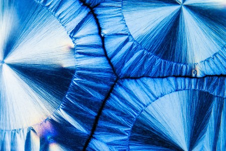 Microcrystals of ascorbic acid in polarized lightの写真素材